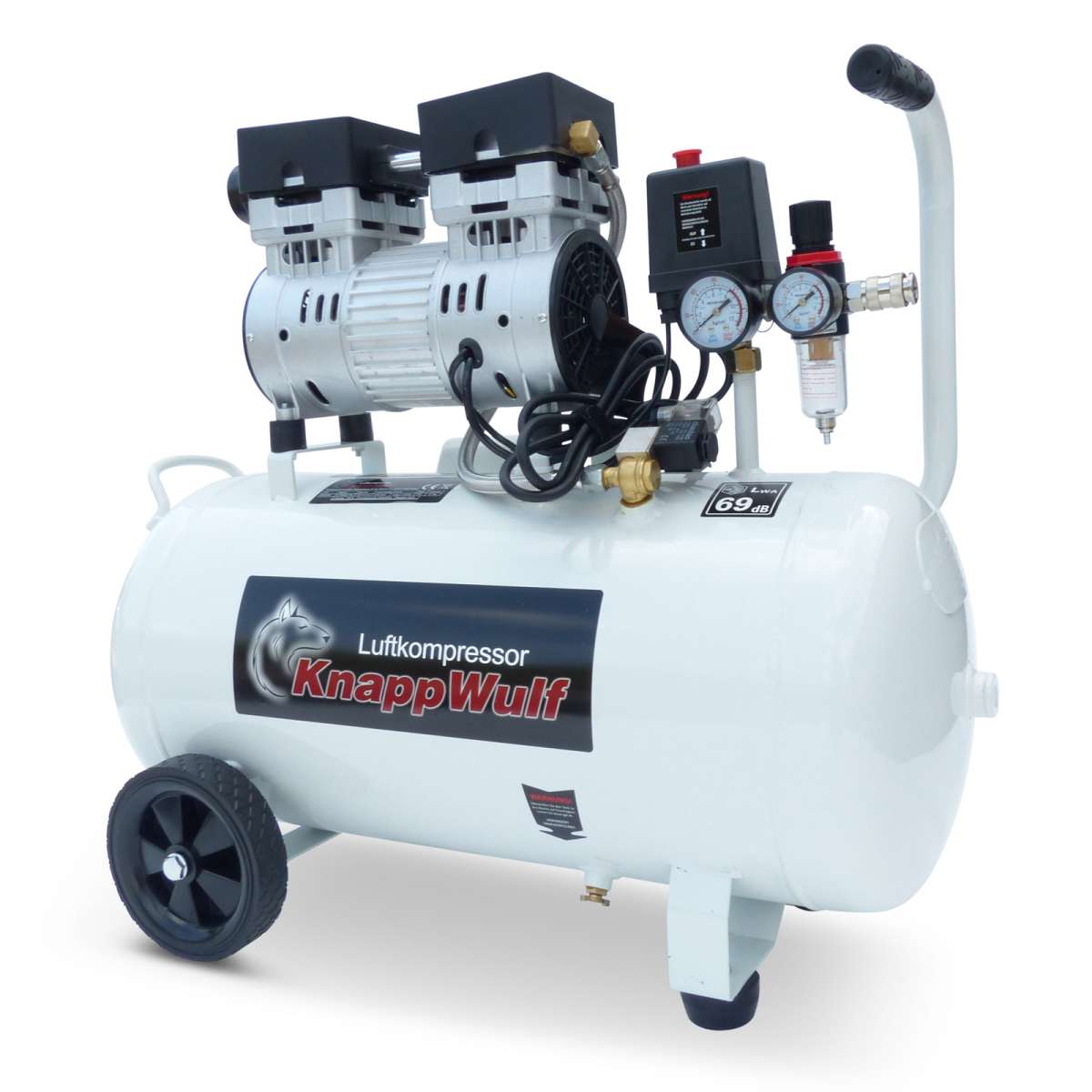 Compresseur D'air Silencieux KnappWulf KW4100 - 100L, 3 Moteurs 1100W, 10 Bar, 660 L/min Pour Atelier