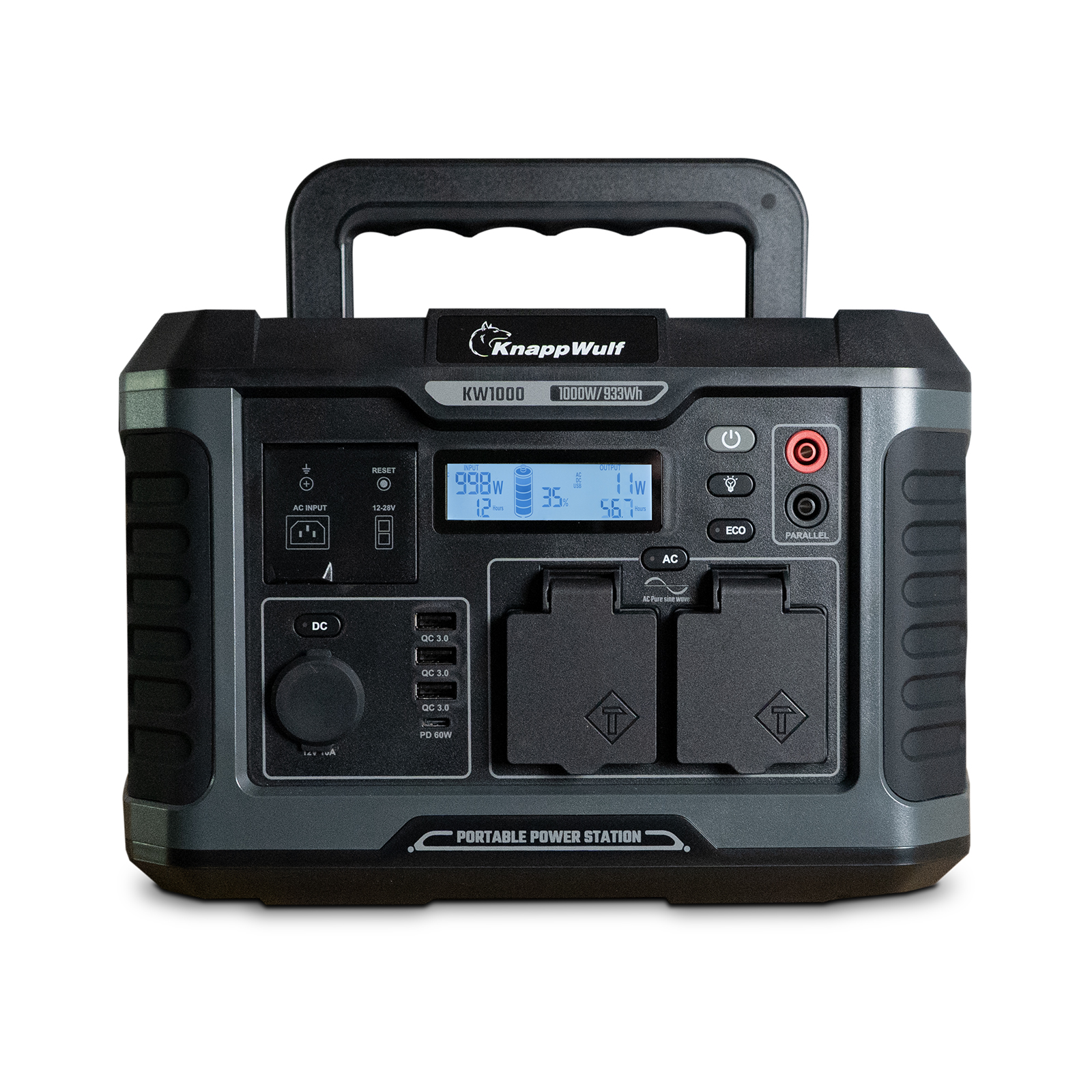 KNAPPWULF PORTABLE PUISSANCE Station KW1800 Solargenerator Camping 1466wh 186345976056