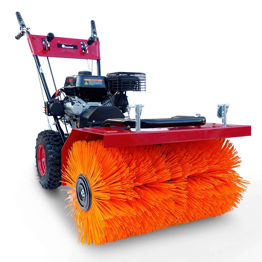Produktbild von Benzin-Kehrmaschine 43 Cm³, 1,7 PS – Hand-Sweeper Mit Nylonbürsten, Für Laub & Schnee, Höhenverstellbarer Griff